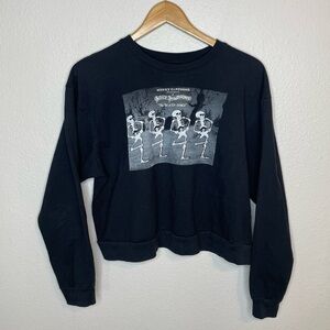 Halloween Disney parks black Charcoal Tee The Skeleton Dance Cropped long sleeve